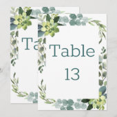 Bouquet sarcelle - Numéro de table (Devant / Derrière)