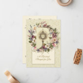 Bouquet spirituel floral catholique Cartes saintes (Devant/Arrière en situation)