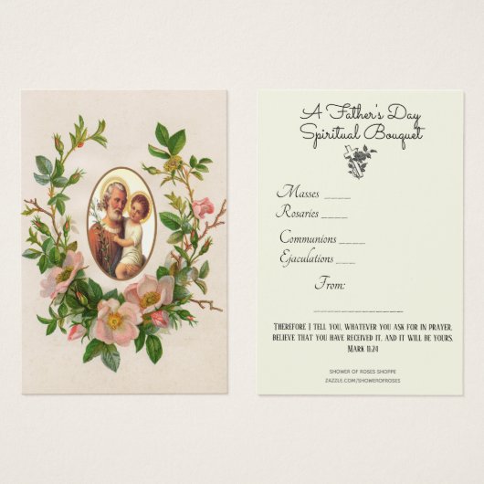Bouquet spirituel Saint-Joseph Carte sainte espagn (Devant & derrière)
