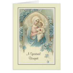 Bouquet spirituel traditionnel Carte Vierge Marie