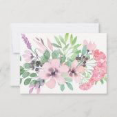 Bouquet Spring | Mariage floral aquarelle RSVP (Dos)