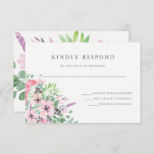 Bouquet Spring | Mariage floral aquarelle RSVP (Devant / Derrière)