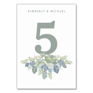 Bouquet Succulent Mariage Floral Carte Numéro de t