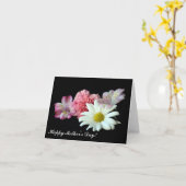 Bouquet sur carte de Fête des mères noir (Fleur jaune)