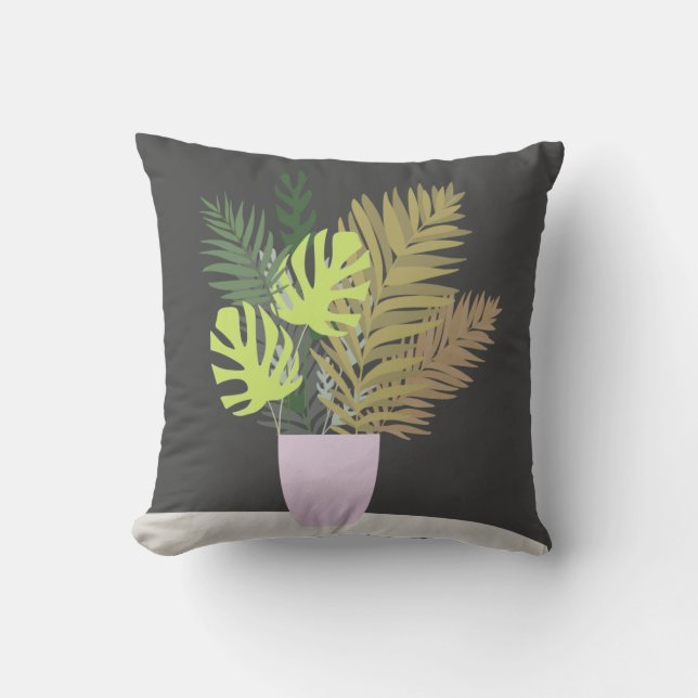 Bouquet tropical. Coussin jeté (Recto)