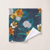 Bouquet tropical sur bleu (Gant de toilette)