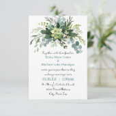 Bouquet Turquoise - 3x5 Faire-part de mariage (Debout devant)