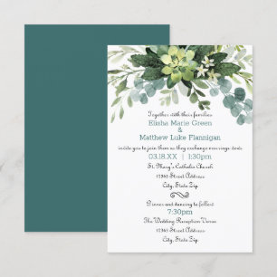 Bouquet Turquoise - Invitation Mariage/Réception 3