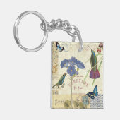 Bouquet van Bloemen, Vogels en Butterflies Sleutelhanger (Voorkant Links)