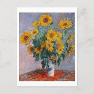 Bouquet van Claude Monet over zonnebloemen Briefkaart
