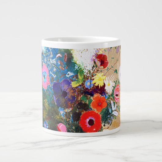 Bouquet van Flowers door Odilon Redon Extra Grote Beker (Voorkant)