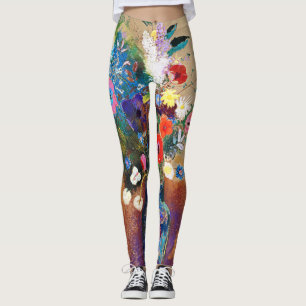  Bouquet van Flowers door Odilon Redon Leggings