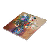 Bouquet van Flowers door Odilon Redon Tegeltje (Zijkant)