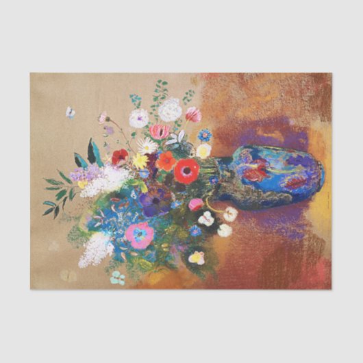  Bouquet van Flowers door Odilon Redon Tissuepapier (Voorkant)