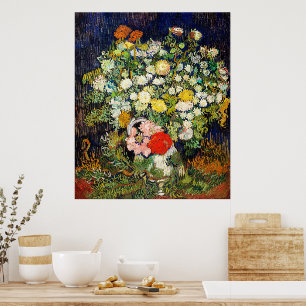 Bouquet van Flowers in een Vase door Vincent Van G Poster