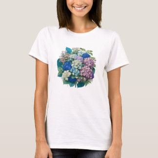 Bouquet van Hydrangeas Pink Blue Tshirt