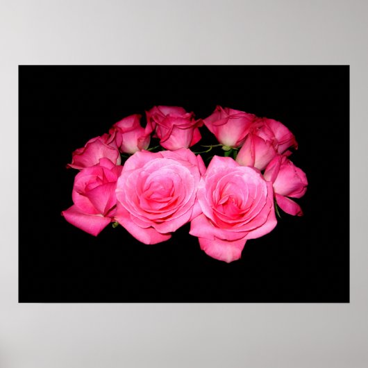 Bouquet van roze rozen poster (Voorkant)