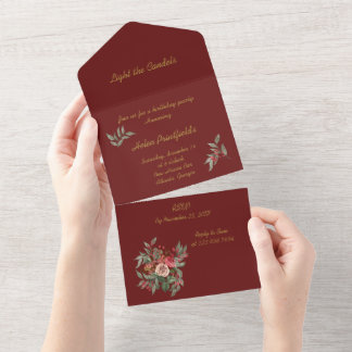 Bouquet van rozen all in one uitnodiging