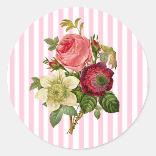 Bouquet van Rozen Shabby Floral Chic Stickers (Voorkant)