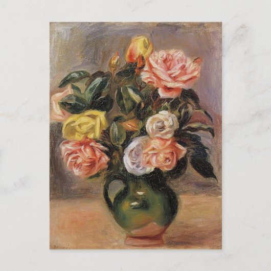 Bouquet van Rozen van Pierre-Auguste Renoir Briefkaart (Voorkant)