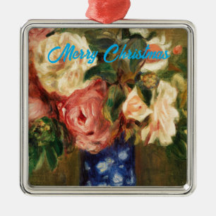 Bouquet van Rozen van Renoir Merry Kerstmis Metalen Ornament