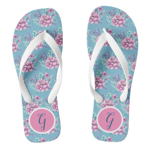 Bouquet van Teenslippers met roze bloemen