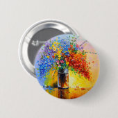 Bouquet van wilde bloemen ronde button 5,7 cm (Voorkant /achterkant)