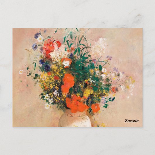 Bouquet van zonnebloemen door Monet Impressionist Briefkaart (Achterkant)