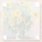 Bouquet van zonnebloemen door Monet Impressionist Glazen Onderzetter (Achterkant)