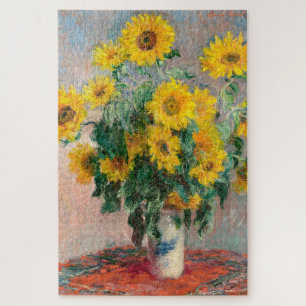 Bouquet van zonnebloemen door Monet Impressionist Legpuzzel