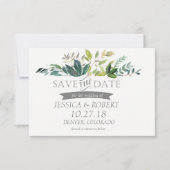 Bouquet Vert Enregistrer La Carte Date (Devant)
