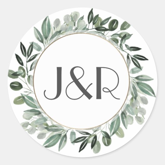 Bouquet vert, Vert foncé, Étiquette Monogramme (Devant)