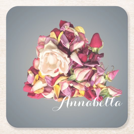 Bouquet Vierkante Kartonnen Onderzetter (Voorkant)