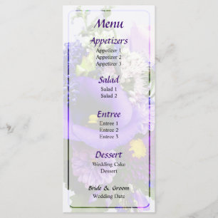 Bouquet violet W Lilies & Delphinium Menu Mariage