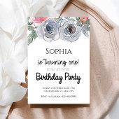 Bouquet Whimsical - Invitation d'anniversaire 1er