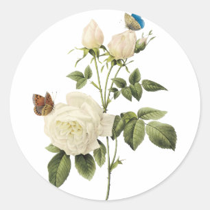 Bouquet White Roses met Butterflies Sticker