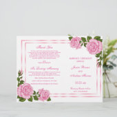 Bouquets d'angle rose joli Programme de mariage (Debout devant)