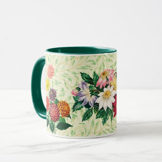 Bouquets de fleurs de style vintage Mug (Devant gauche)