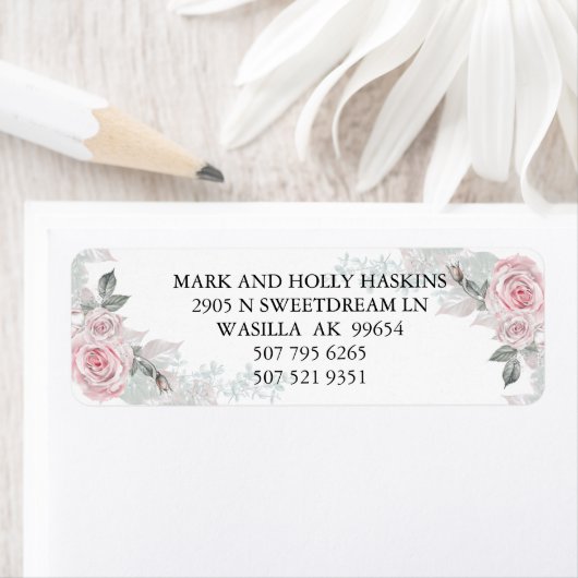 Bouquets de Rose Holly - Étiquette (En situation)