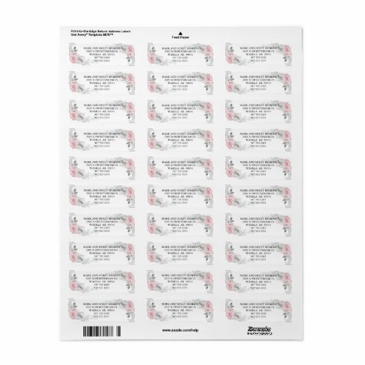 Bouquets de Rose Holly - Étiquette (Feuille entière)