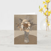Bouquets en Brun - Carte Vierge (Fleur jaune)
