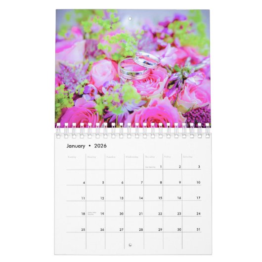Bouquets et fleurs mariages 2025 Calendrier d'affa (Jan 2026)