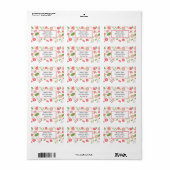 Bouquets Floraux Roses - Étiquette d'Adresse (Feuille entière)