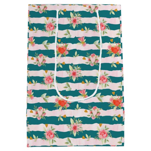 Bouquets met bloemen en harten medium cadeauzakje (Achterkant)