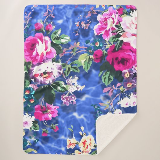 Bouquets met rozen sherpa deken (Voorkant)