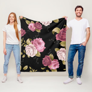 Bouquets van Rozen 3 Fleece Deken