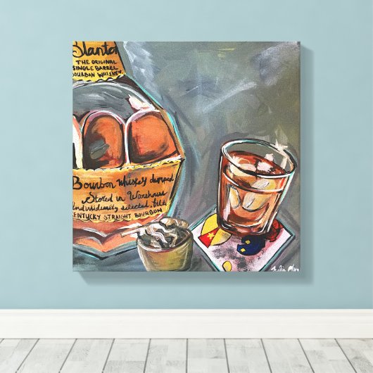 Bourbon Bar Kunst Canvas Afdruk (Insitu (Houten vloer))
