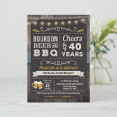 Bourbon Beer et BBQ Invitation du 40e anniversaire (Debout devant)