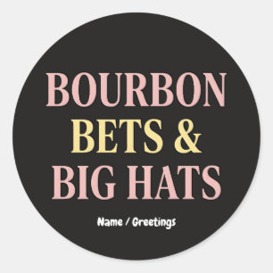 Bourbon Bets & Big Hats Retro Sociale Club Paard Ronde Sticker