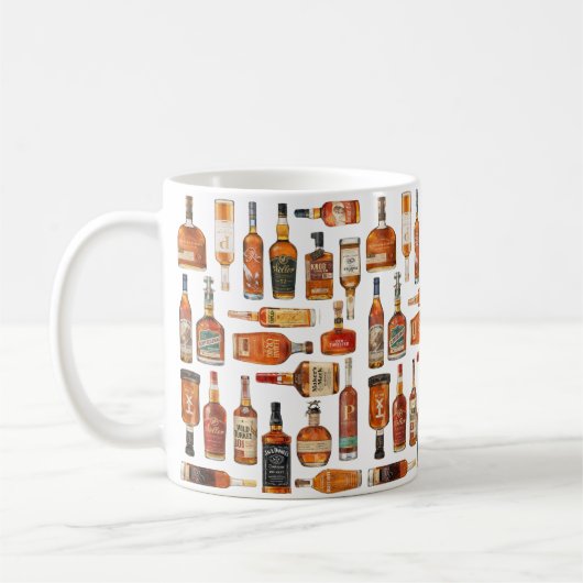 Bourbon Bottle Watercolor Mug Koffiemok (Links)